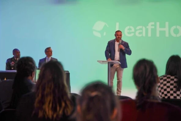 Leaf Home Military Engagement team speaking on opportunities